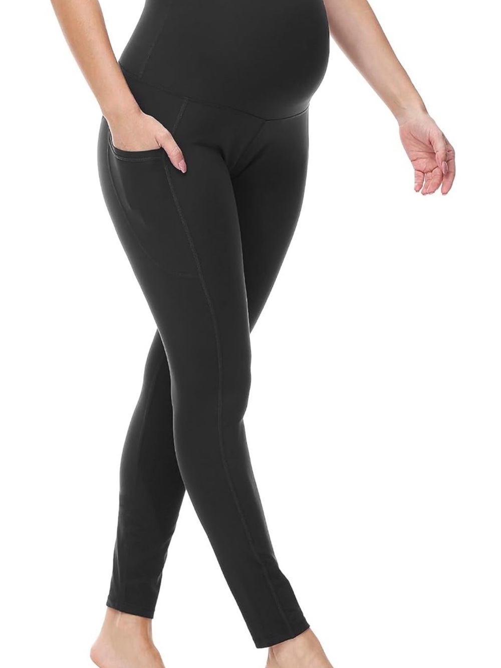 3 Pairs of Black High-Waist Maternity/Active Leggings